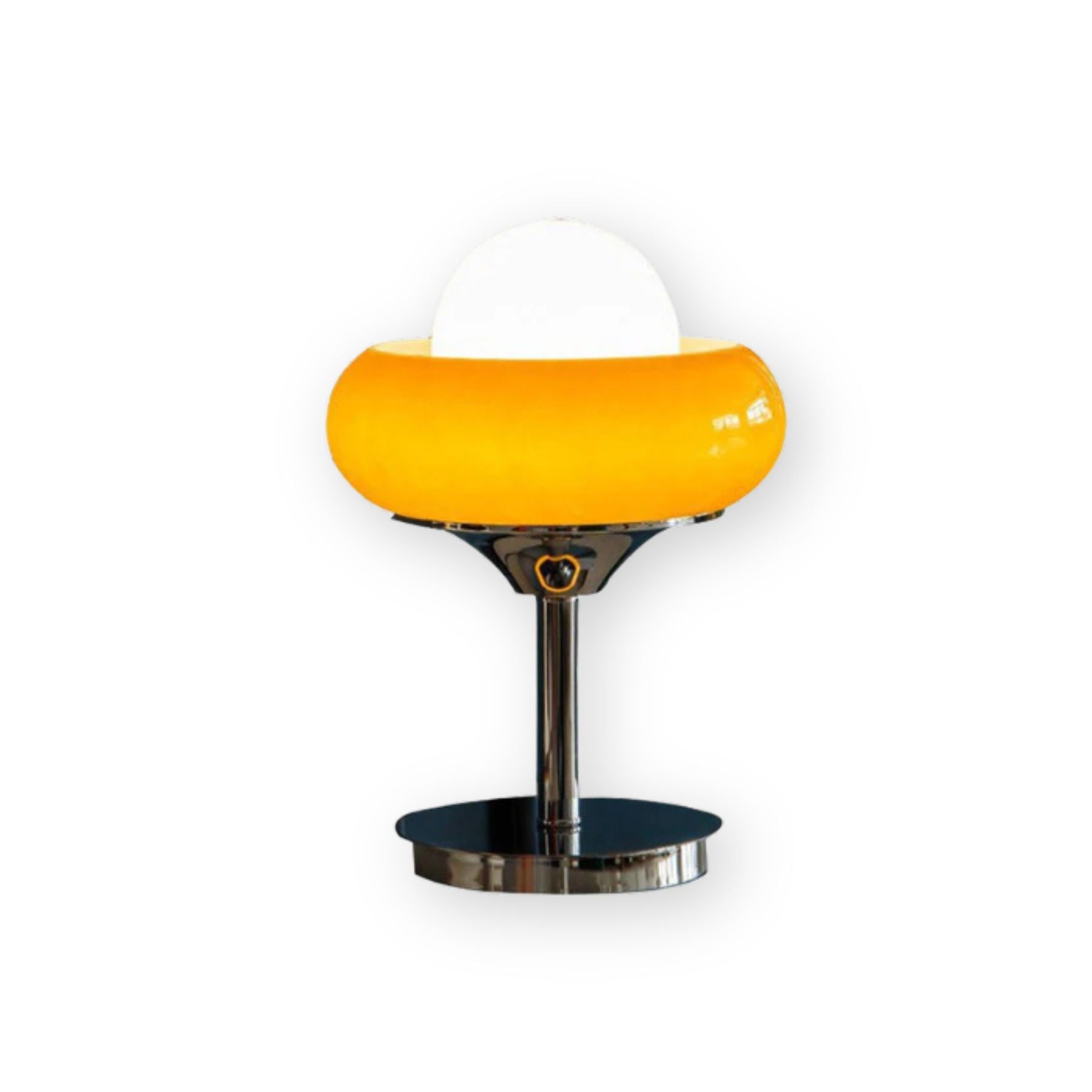 Lampada da tavolo Bauhaus – Vetro & Ferro – Ambra – E27 – Design retro per accenti stilosi