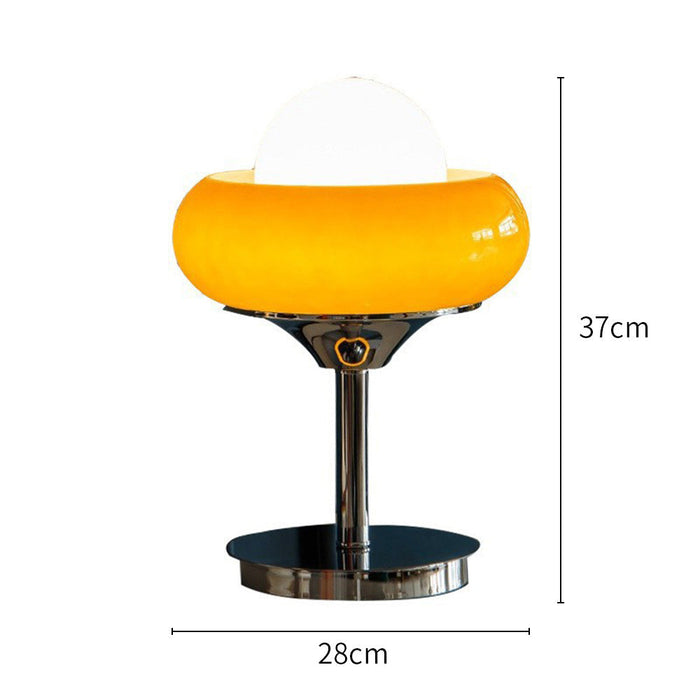 Lampada da tavolo Bauhaus – Vetro & Ferro – Ambra – E27 – Design retro per accenti stilosi