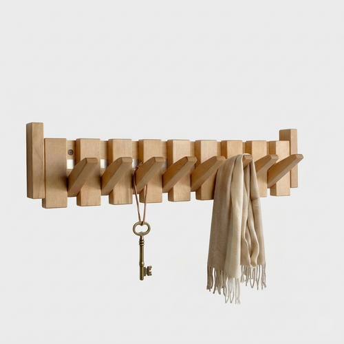 Appendiabiti da Parete Legno Ganci Pieghevoli Design