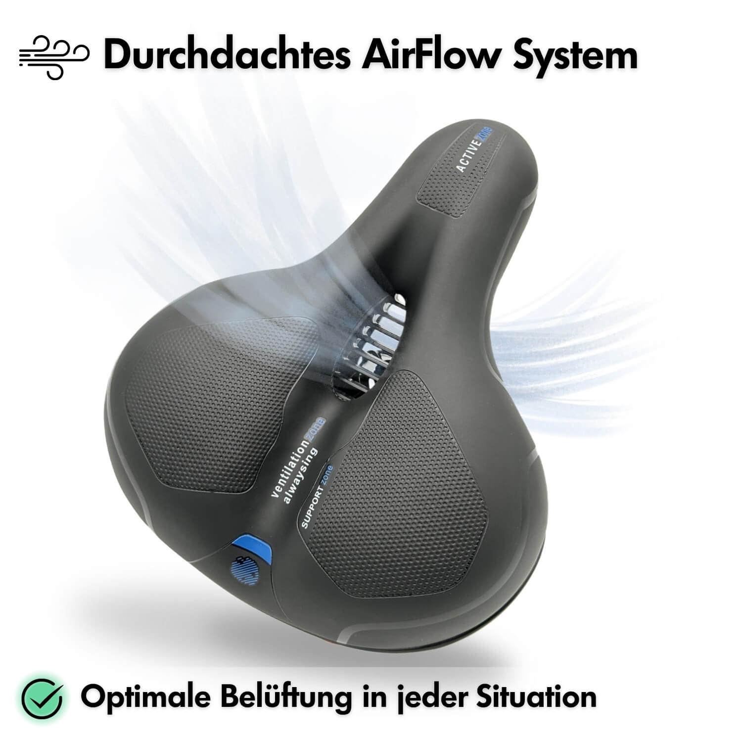 Sandsberg | Sella per Bicicletta CloudComfort Pro | Schiuma Memory che Allevia la Pressione | Nero