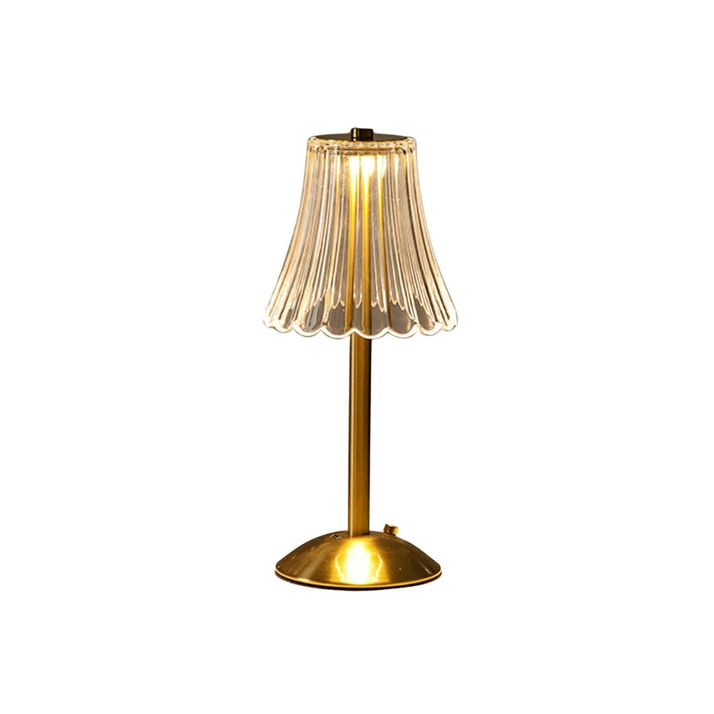 Lampada da Tavolo Billinca – Alluminio – Trasparente – 15W – Elegante Design a Fiore per Accenti Stilosi