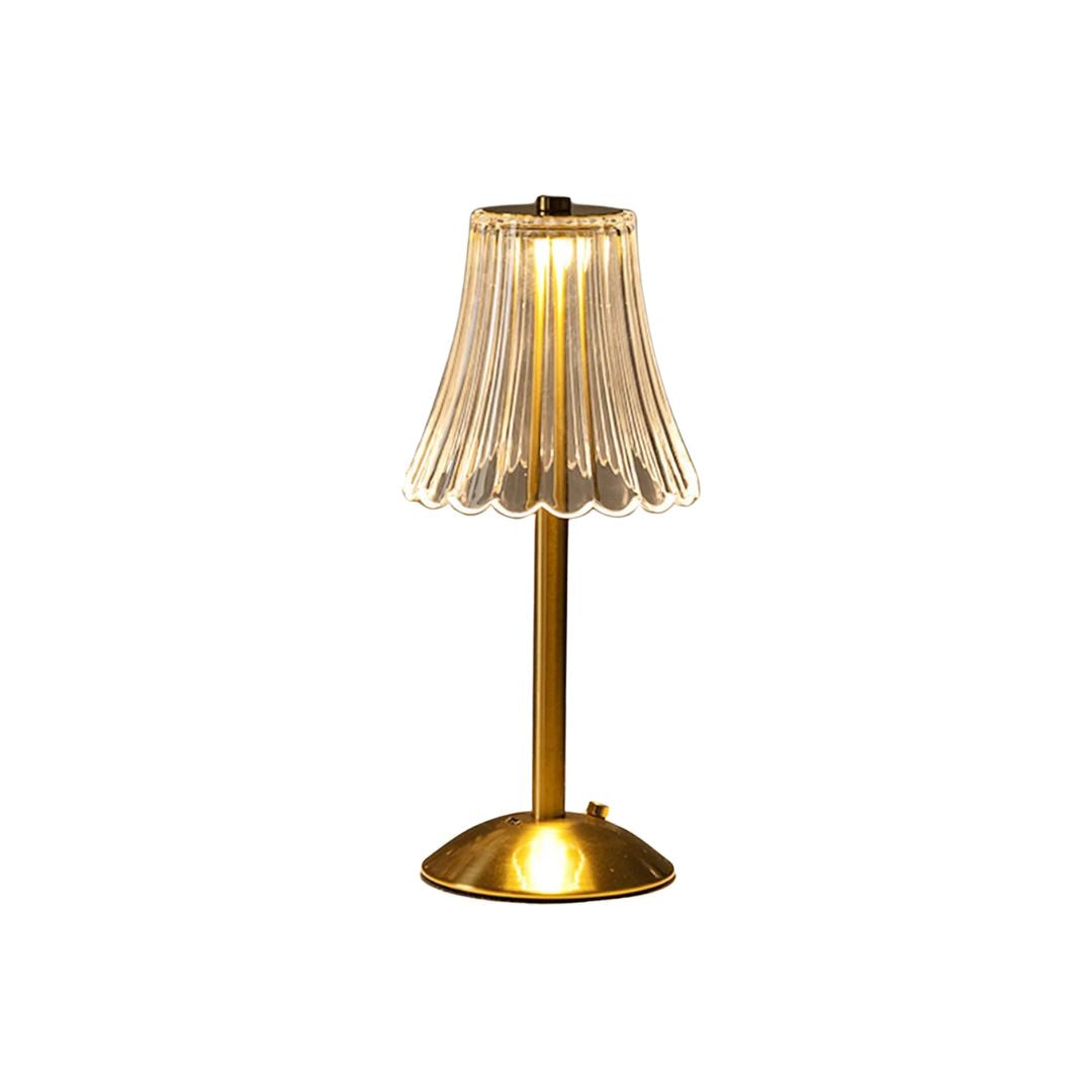 Lampada da Tavolo Billinca – Alluminio – Trasparente – 15W – Elegante Design a Fiore per Accenti Stilosi