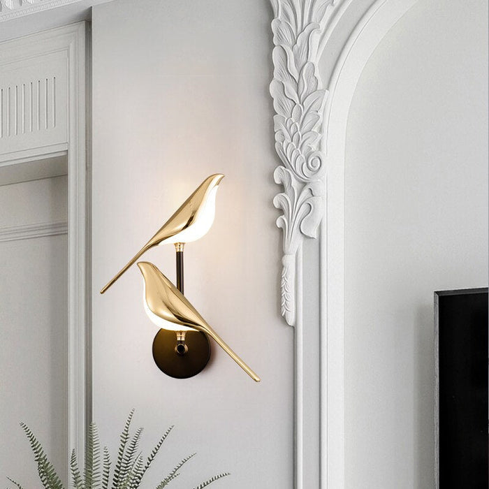Lampada da Parete Birdmann – Color Oro – Moderna – Illuminazione d'Accento – Lampada a LED per Ambienti Eleganti