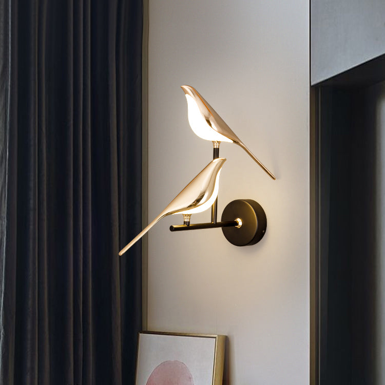 Lampada da Parete Birdmann – Color Oro – Moderna – Illuminazione d'Accento – Lampada a LED per Ambienti Eleganti