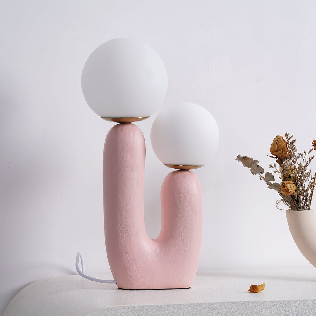 Lampada da Tavolo Bolo Bolo – Resina e Metallo – Verde/Rosa/Terracotta/Bianco – Design Moderno – Ideale per Soggiorno e Camera da Letto