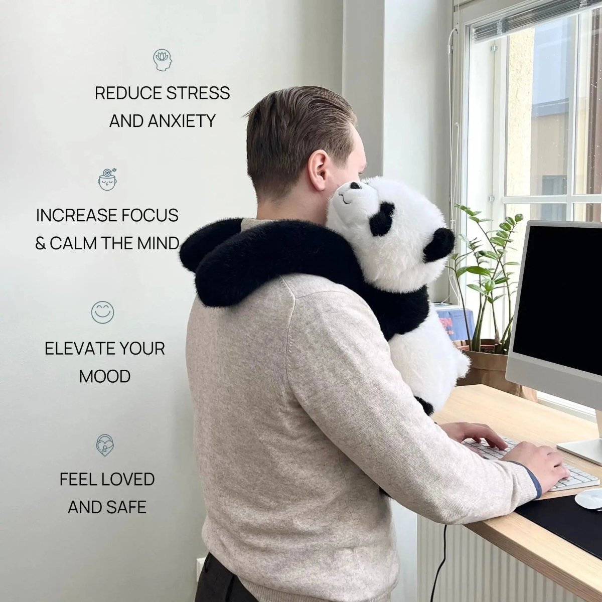 SOFTHUGGO – Compagno di coccole per ridurre lo stress con pelliccia sintetica ultra morbida