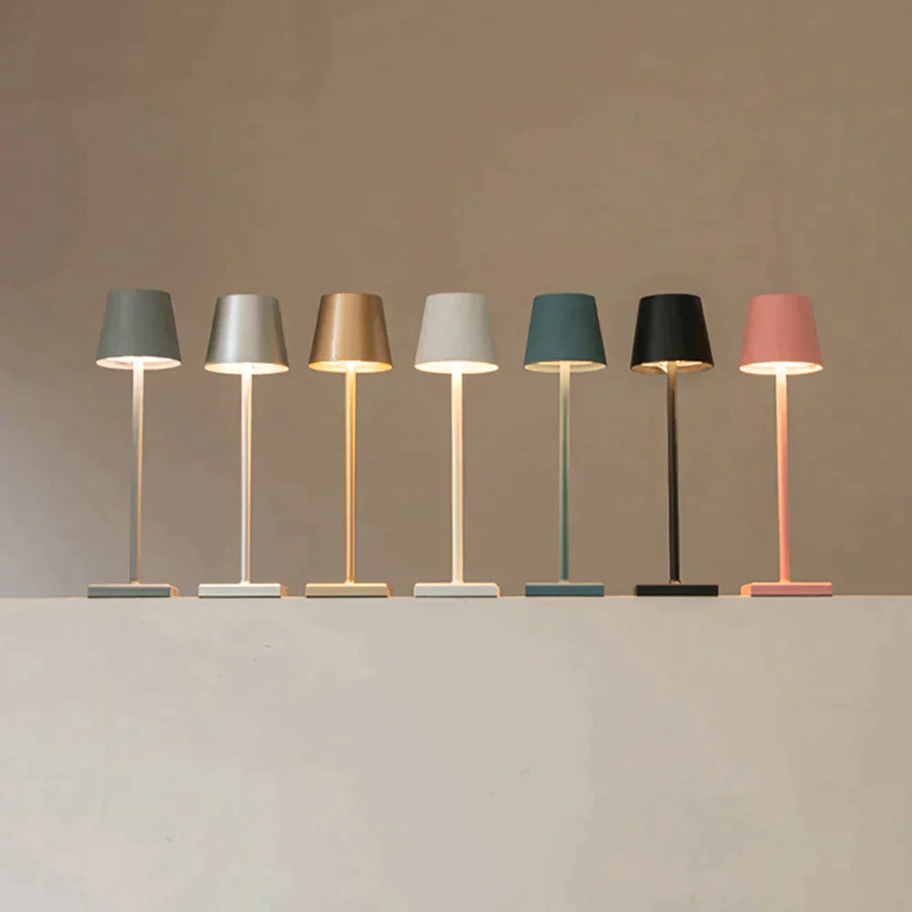 Lampada da tavolo Callon – Metallo – Nero – 30 cm – Lampada touch wireless per design moderno