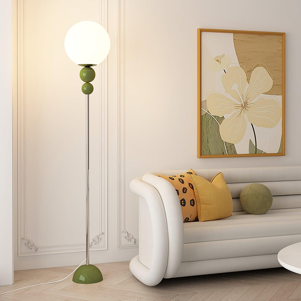 Lampada da terra Camvel – Vetro – Bianco – 150 cm – Design moderno per soggiorno e angolo lettura