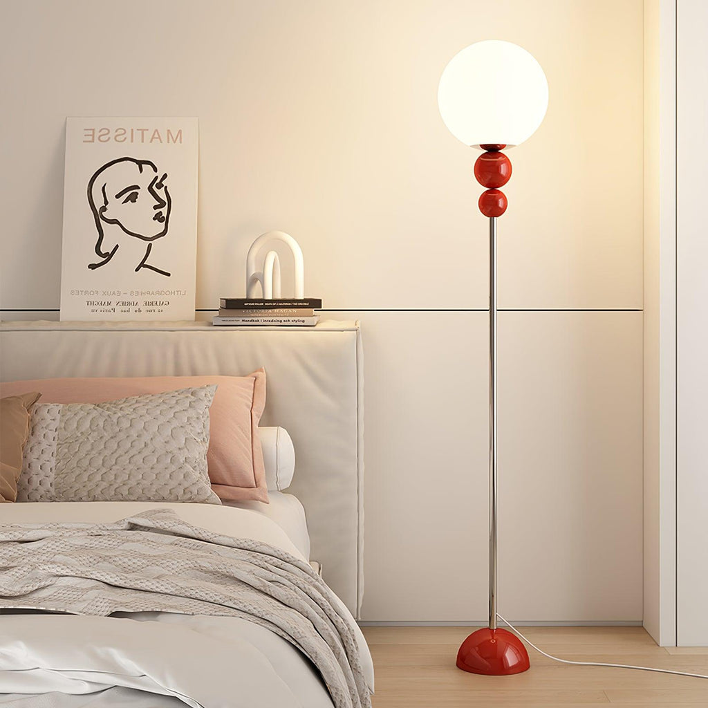 Lampada da terra Camvel – Vetro – Bianco – 150 cm – Design moderno per soggiorno e angolo lettura