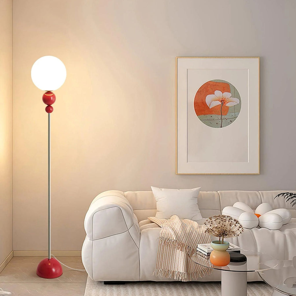 Lampada da terra Camvel – Vetro – Bianco – 150 cm – Design moderno per soggiorno e angolo lettura