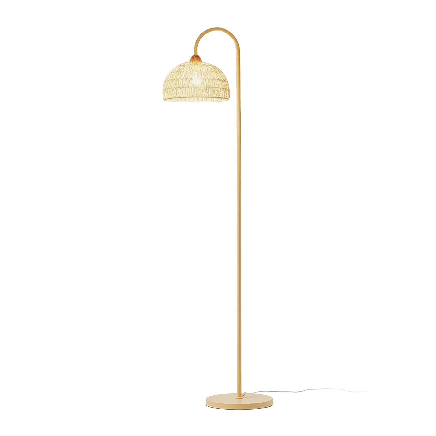 Lampada da terra Capor – Rattan e Metallo – Beige – 160×230 cm – Design Elegante