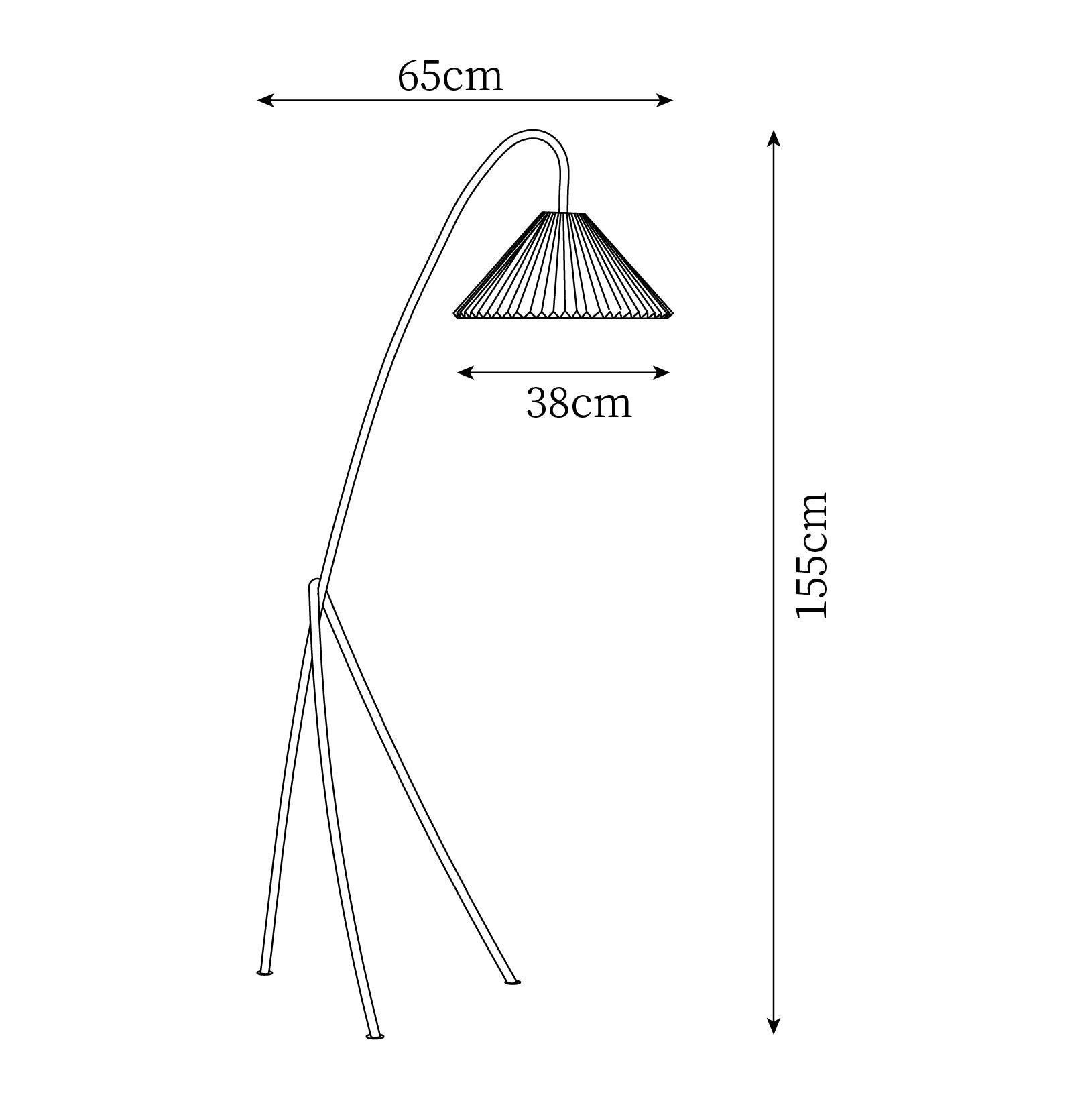 Lampada da terra Caralaven – Struttura in metallo – Beige – 160 cm – Design moderno pieghevole per soggiorno e ufficio