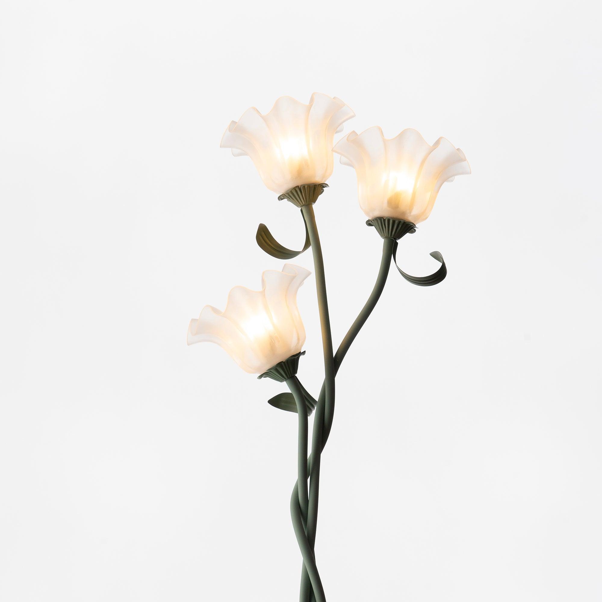 Lampada da terra Cella – Tessuto – Verde – Ø 20 cm × H 170 cm – Stile botanico per il soggiorno