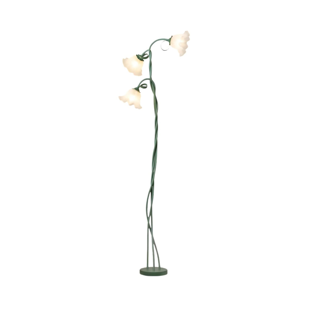 Lampada da terra Cella – Tessuto – Verde – Ø 20 cm × H 170 cm – Stile botanico per il soggiorno