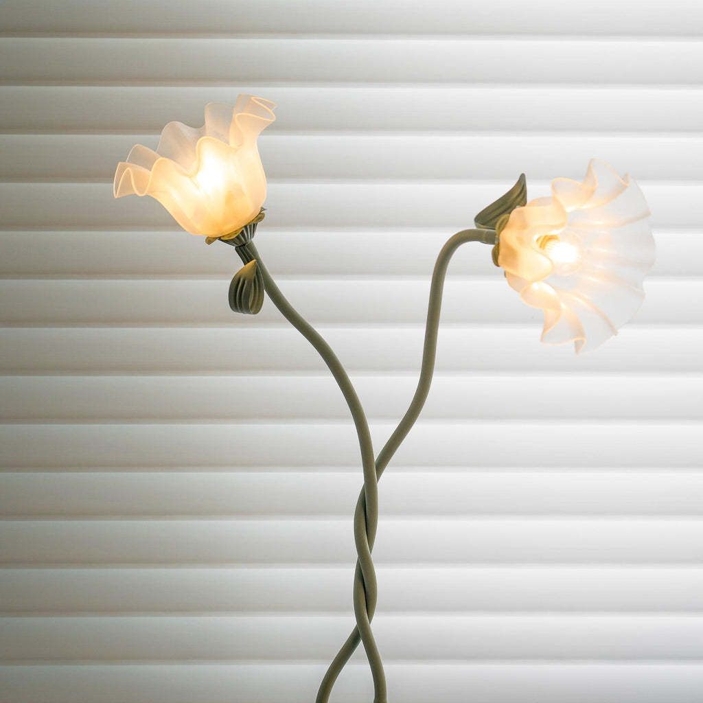 Lampada da terra Cella – Tessuto – Verde – Ø 20 cm × H 170 cm – Stile botanico per il soggiorno