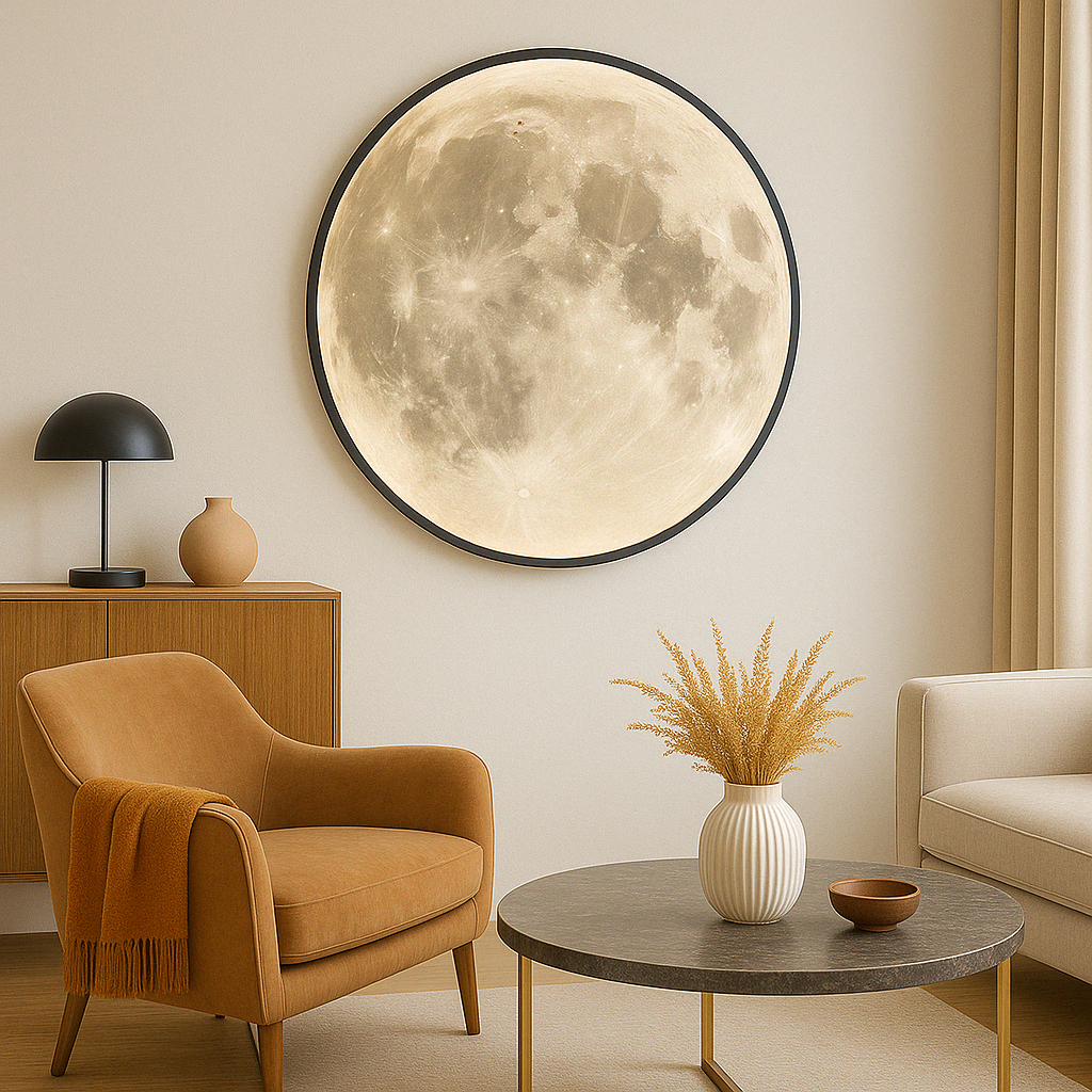 Lunara Moon Wall Light Mostra Dettagli Realistici dei Crateri e una Dolce Luce LED