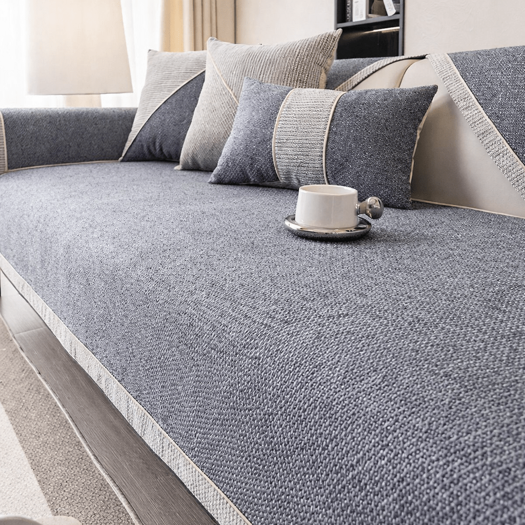 NATURWEFT – Copertura per divano in cotone e lino antiscivolo per tutte le stagioni