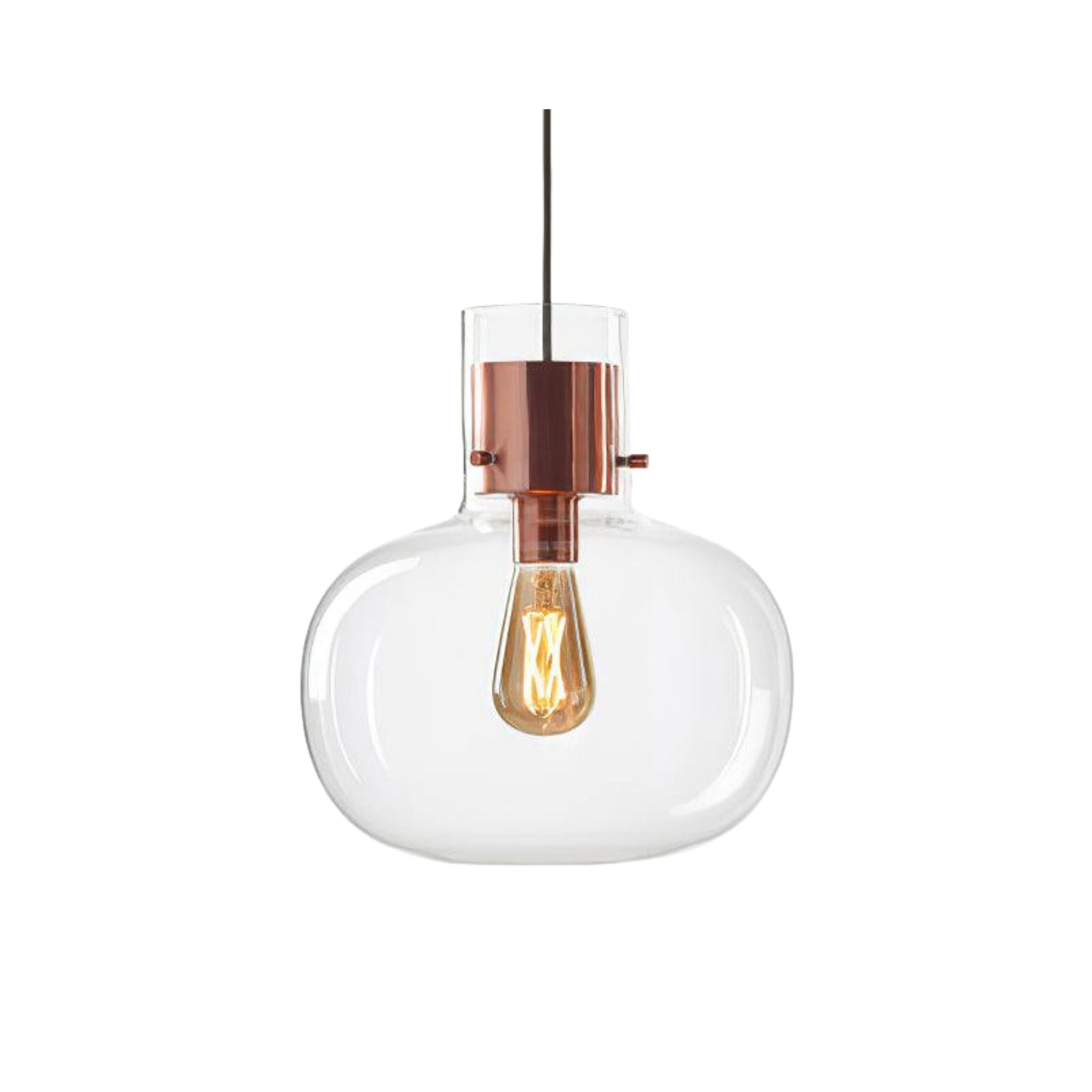 Cimbera Lampada a sospensione – Vetro – Trasparente/Grigio Fumo/Amber – Ø30 cm – Design Moderno