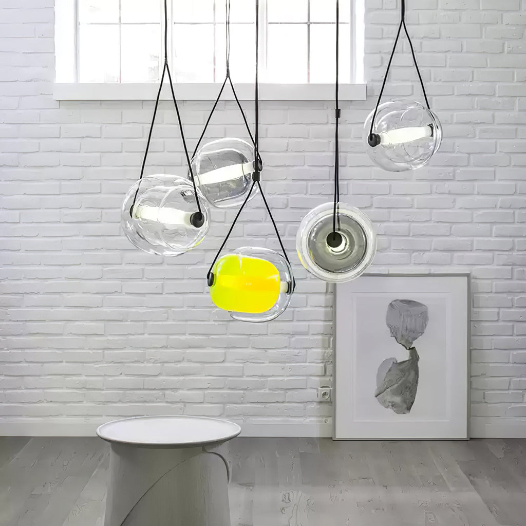 Lampada a sospensione Cindezzo – Vetro – Trasparente/Fumè/Colorato – Moderna – Ideale per sala da pranzo e soggiorno