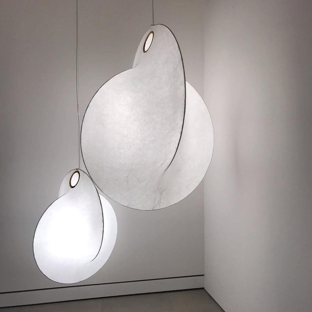 Cocazu Lampada a sospensione – Struttura in acciaio – Bianco – Ø 40 cm – Design moderno