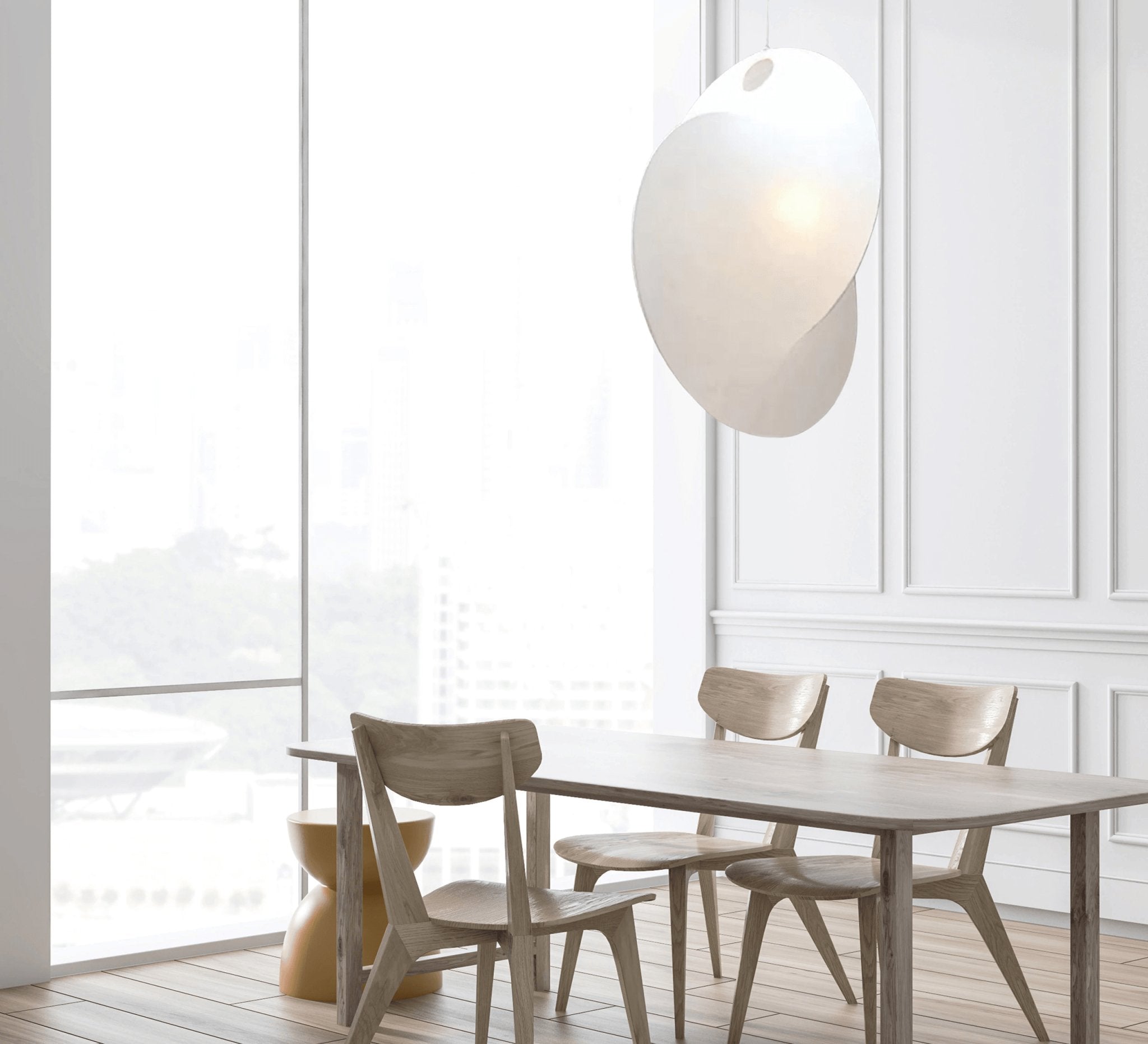Cocazu Lampada a sospensione – Struttura in acciaio – Bianco – Ø 40 cm – Design moderno