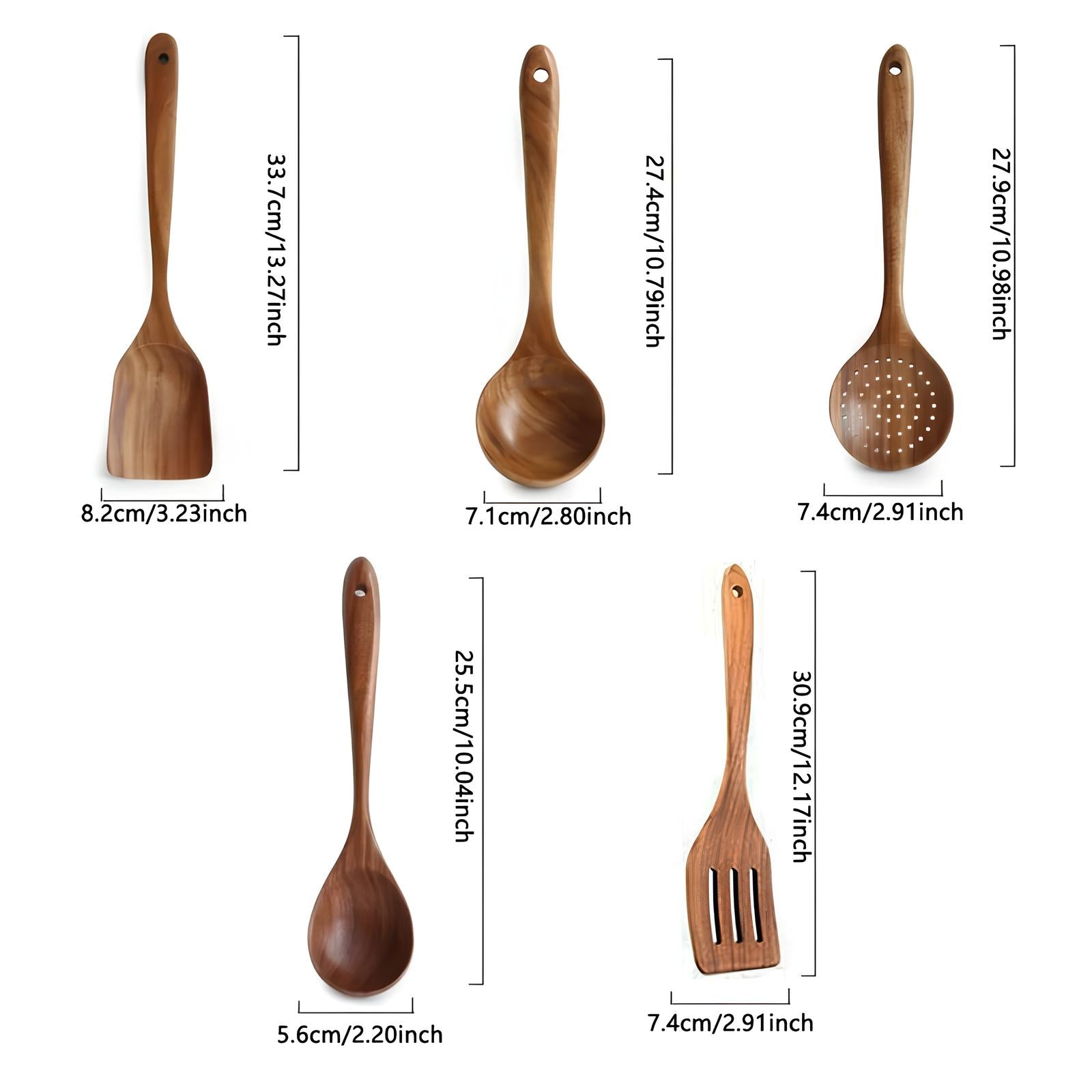 Set di utensili da cucina Skanto in legno naturale
