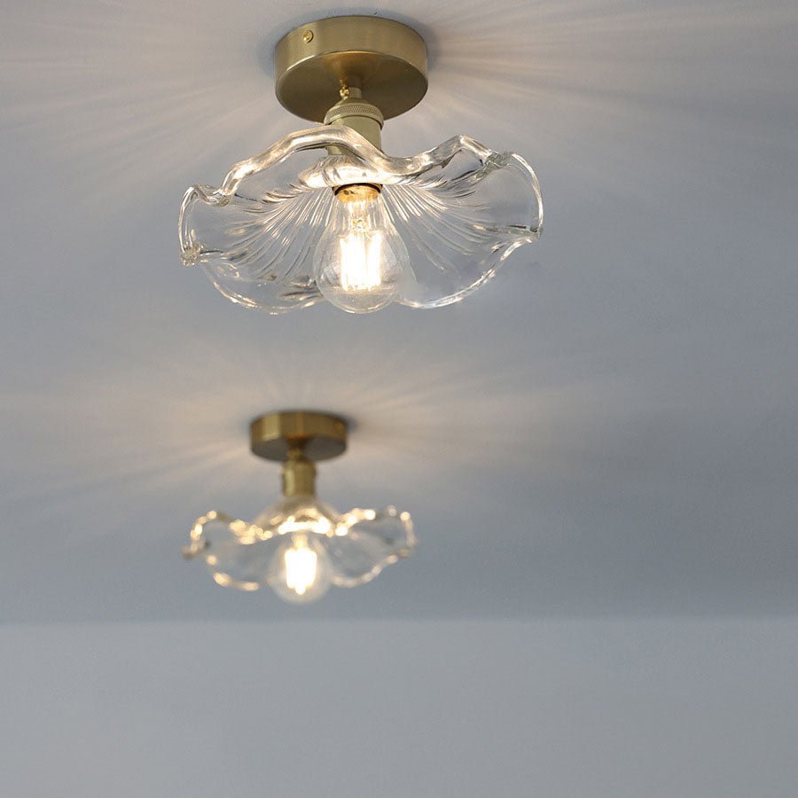 Cullivan Lampada da soffitto – Vetro – Verde – Ø 30 cm – Fascino vintage per soggiorno e camera da letto