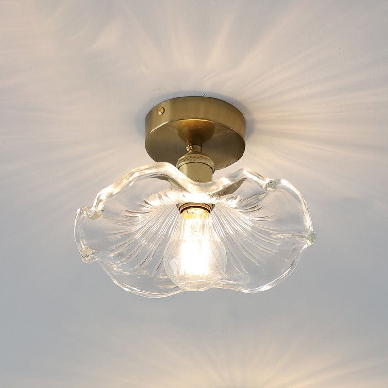 Cullivan Lampada da soffitto – Vetro – Verde – Ø 30 cm – Fascino vintage per soggiorno e camera da letto