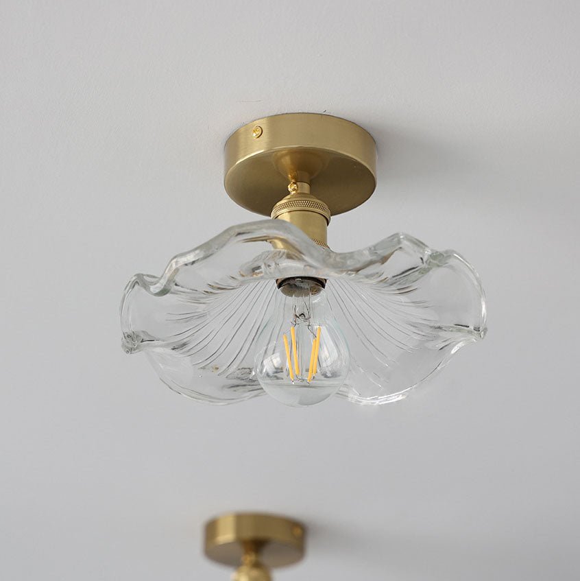Cullivan Lampada da soffitto – Vetro – Verde – Ø 30 cm – Fascino vintage per soggiorno e camera da letto