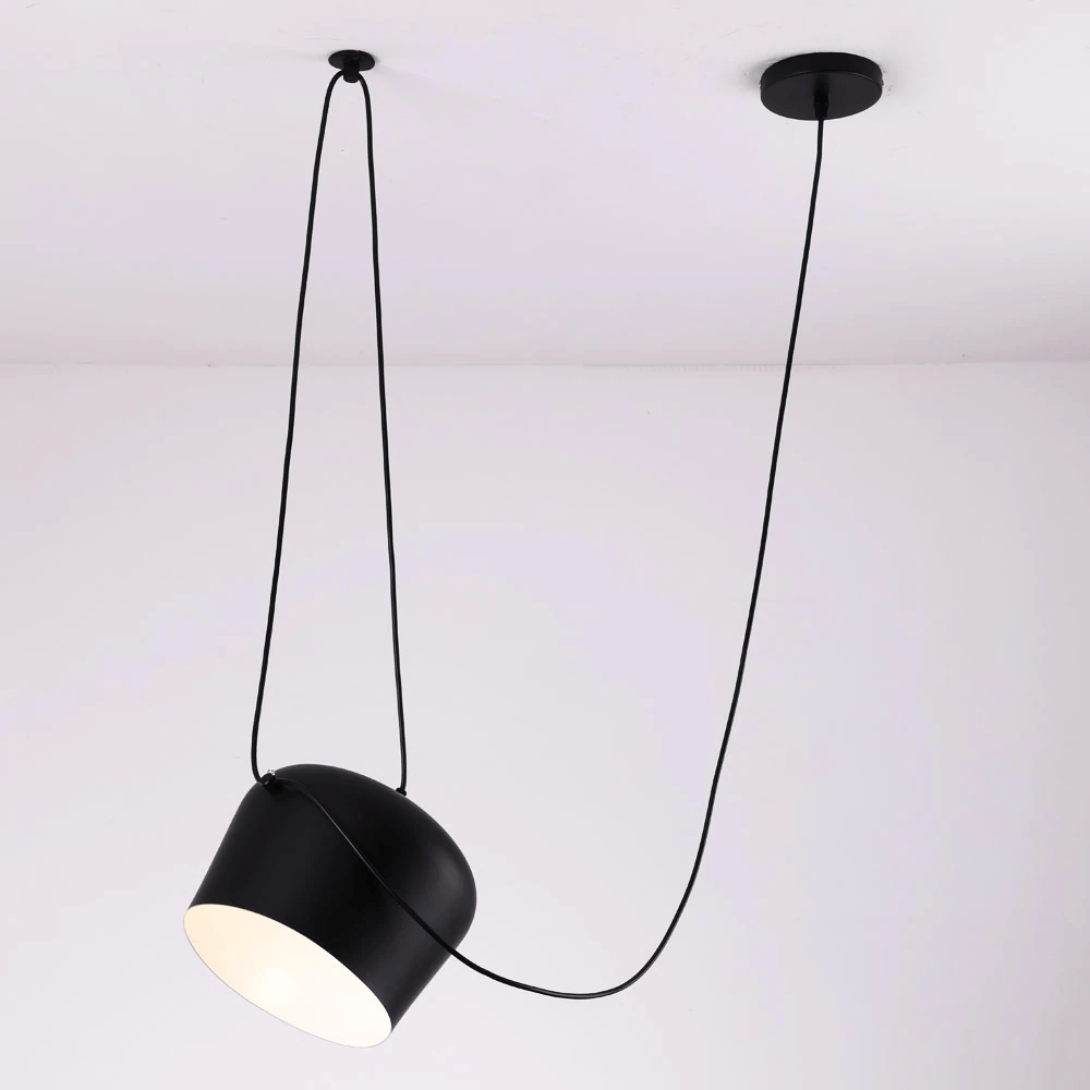 Lampada a sospensione LumaDrum con assemblaggio di lampadina alimentata da cavo