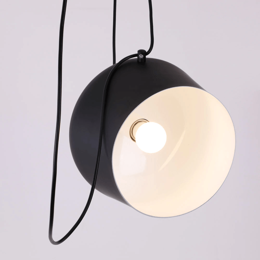 Lampada a sospensione LumaDrum con assemblaggio di lampadina alimentata da cavo