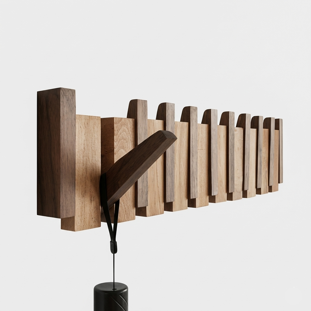 Appendiabiti da Parete Legno Ganci Pieghevoli Design