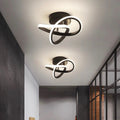 Lampada da soffitto – Ferro & Acrilico – Nero/Bianco – Ø40 cm – Lampada da soffitto LED moderna per soggiorno e corridoio