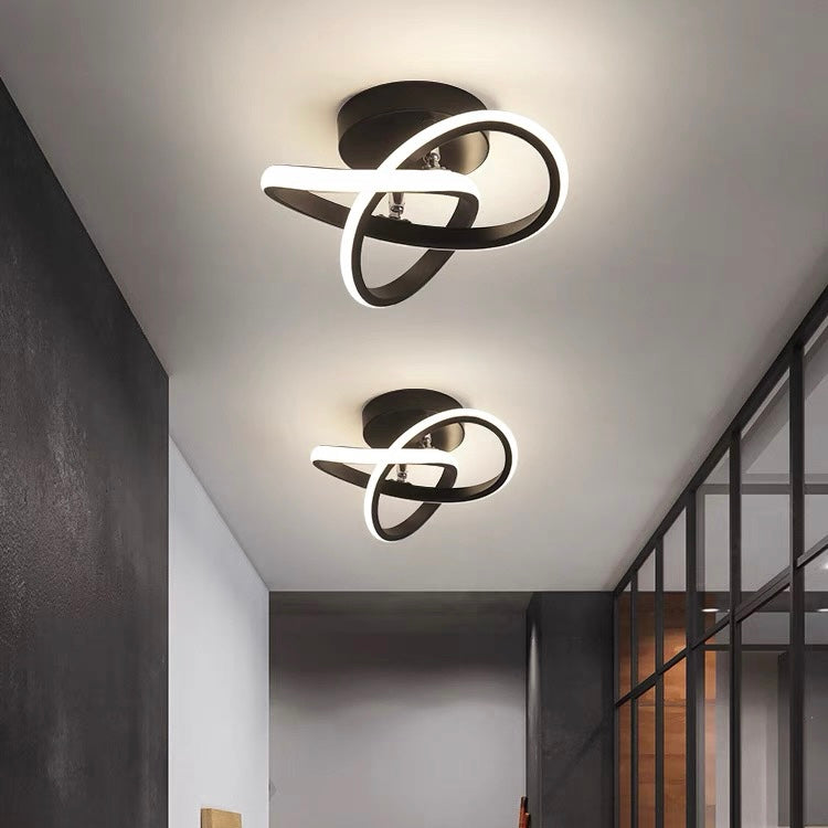 Lampada da soffitto – Ferro & Acrilico – Nero/Bianco – Ø40 cm – Lampada da soffitto LED moderna per soggiorno e corridoio