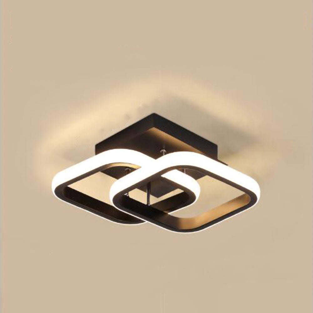Lampada da soffitto – Ferro & Acrilico – Nero/Bianco – Ø40 cm – Lampada da soffitto LED moderna per soggiorno e corridoio