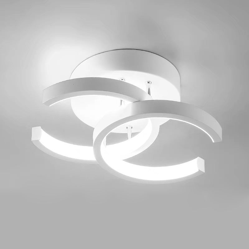 Lampada da soffitto – Ferro & Acrilico – Nero/Bianco – Ø40 cm – Lampada da soffitto LED moderna per soggiorno e corridoio