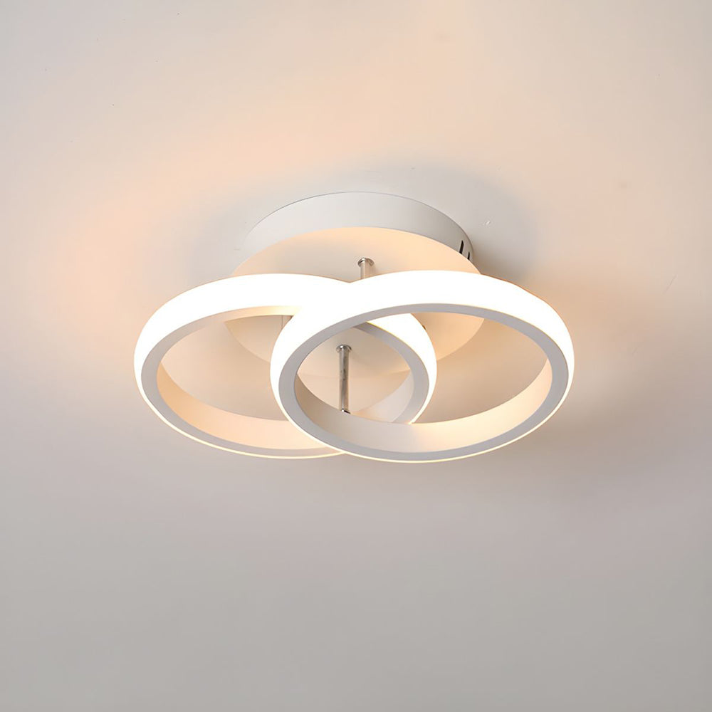Lampada da soffitto – Ferro & Acrilico – Nero/Bianco – Ø40 cm – Lampada da soffitto LED moderna per soggiorno e corridoio