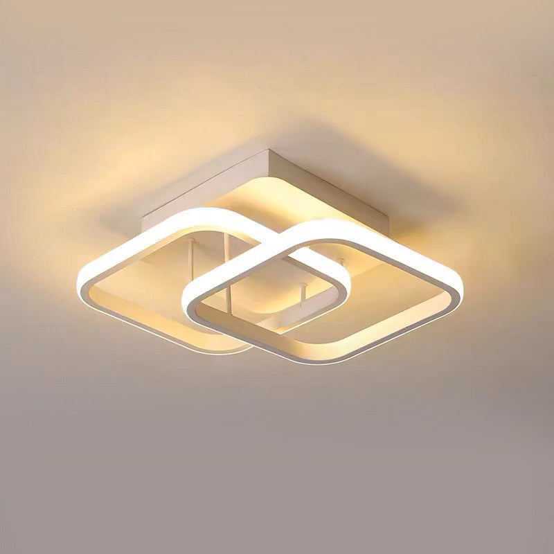 Lampada da soffitto – Ferro & Acrilico – Nero/Bianco – Ø40 cm – Lampada da soffitto LED moderna per soggiorno e corridoio
