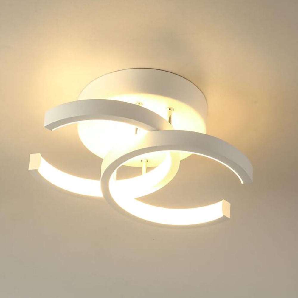 Lampada da soffitto – Ferro & Acrilico – Nero/Bianco – Ø40 cm – Lampada da soffitto LED moderna per soggiorno e corridoio