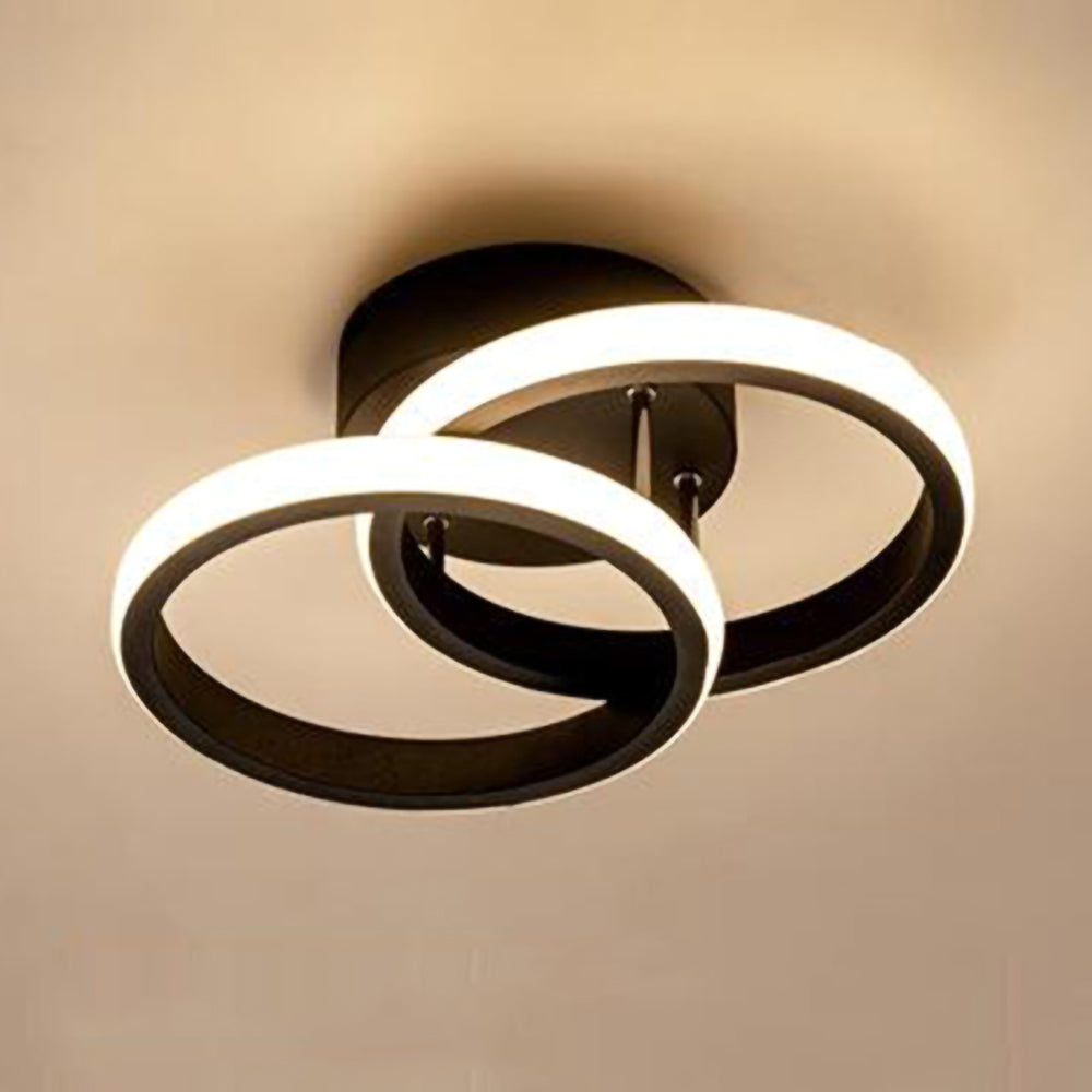 Lampada da soffitto – Ferro & Acrilico – Nero/Bianco – Ø40 cm – Lampada da soffitto LED moderna per soggiorno e corridoio