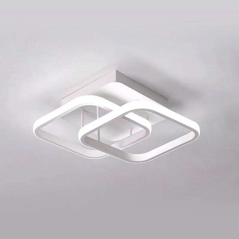 Lampada da soffitto – Ferro & Acrilico – Nero/Bianco – Ø40 cm – Lampada da soffitto LED moderna per soggiorno e corridoio
