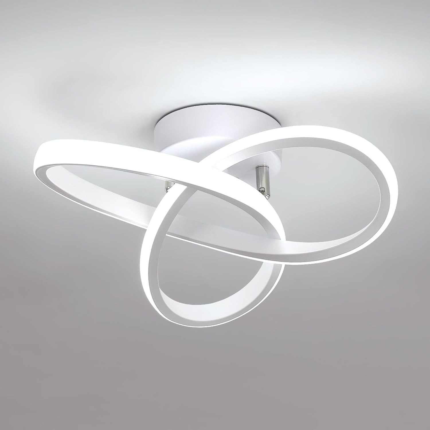 Lampada da soffitto – Ferro & Acrilico – Nero/Bianco – Ø40 cm – Lampada da soffitto LED moderna per soggiorno e corridoio