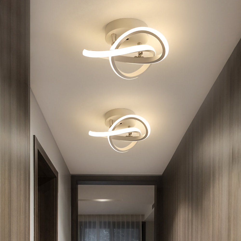 Lampada da soffitto – Ferro & Acrilico – Nero/Bianco – Ø40 cm – Lampada da soffitto LED moderna per soggiorno e corridoio