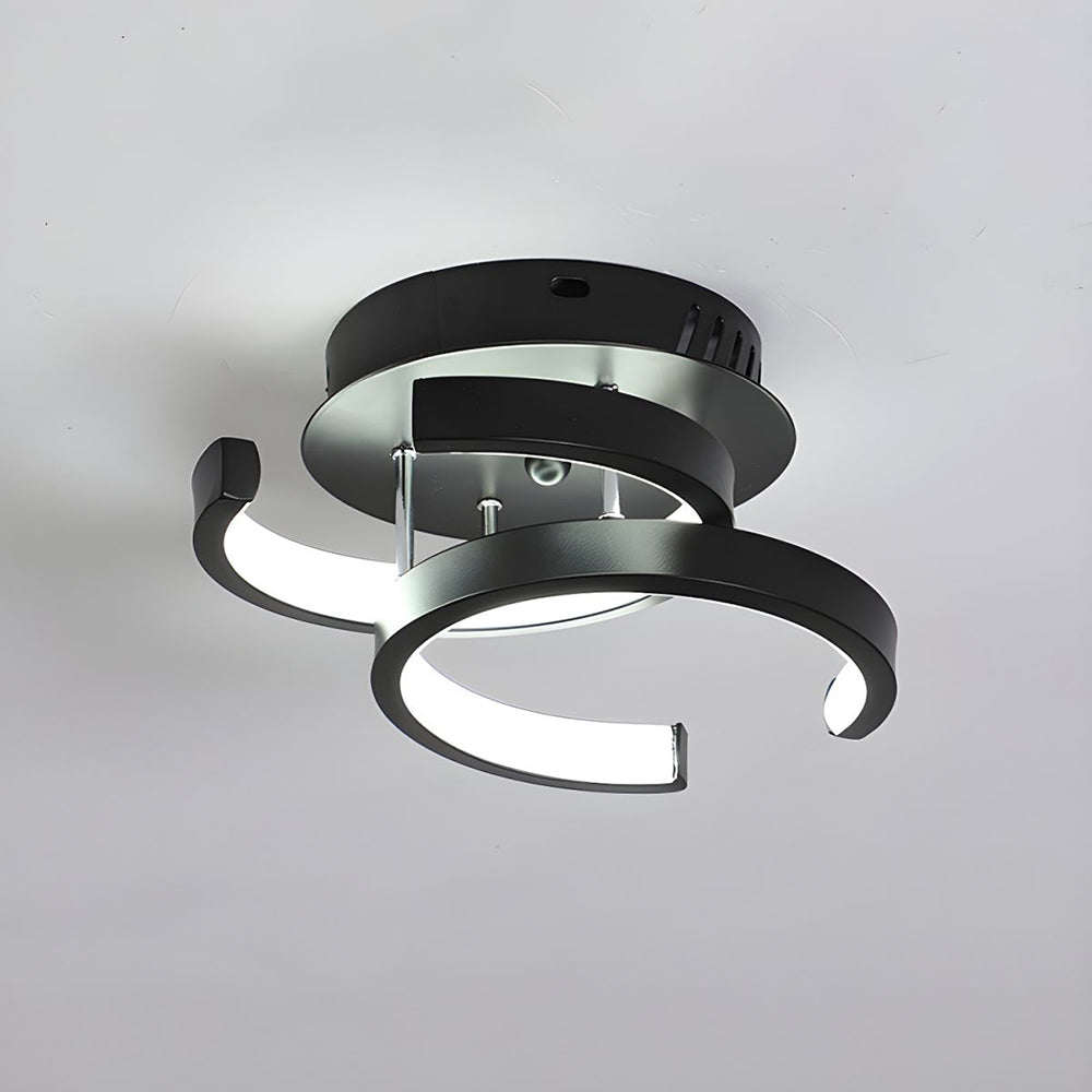 Lampada da soffitto – Ferro & Acrilico – Nero/Bianco – Ø40 cm – Lampada da soffitto LED moderna per soggiorno e corridoio