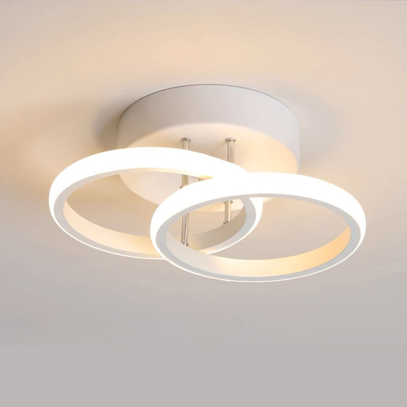 Lampada da soffitto – Ferro & Acrilico – Nero/Bianco – Ø40 cm – Lampada da soffitto LED moderna per soggiorno e corridoio