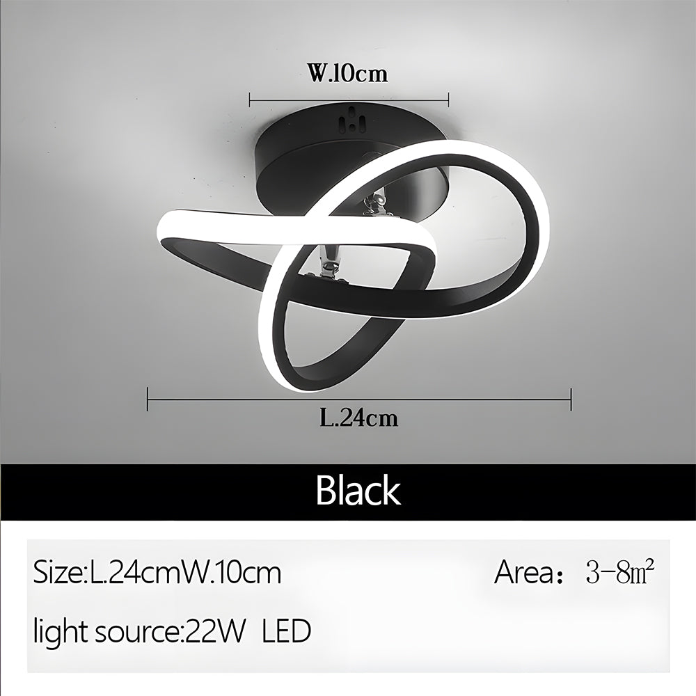 Lampada da soffitto – Ferro & Acrilico – Nero/Bianco – Ø40 cm – Lampada da soffitto LED moderna per soggiorno e corridoio