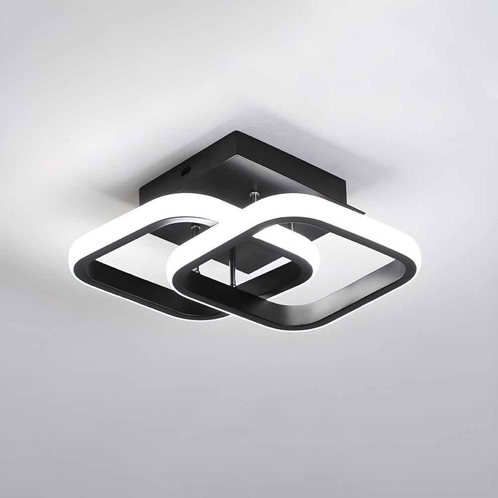 Lampada da soffitto – Ferro & Acrilico – Nero/Bianco – Ø40 cm – Lampada da soffitto LED moderna per soggiorno e corridoio