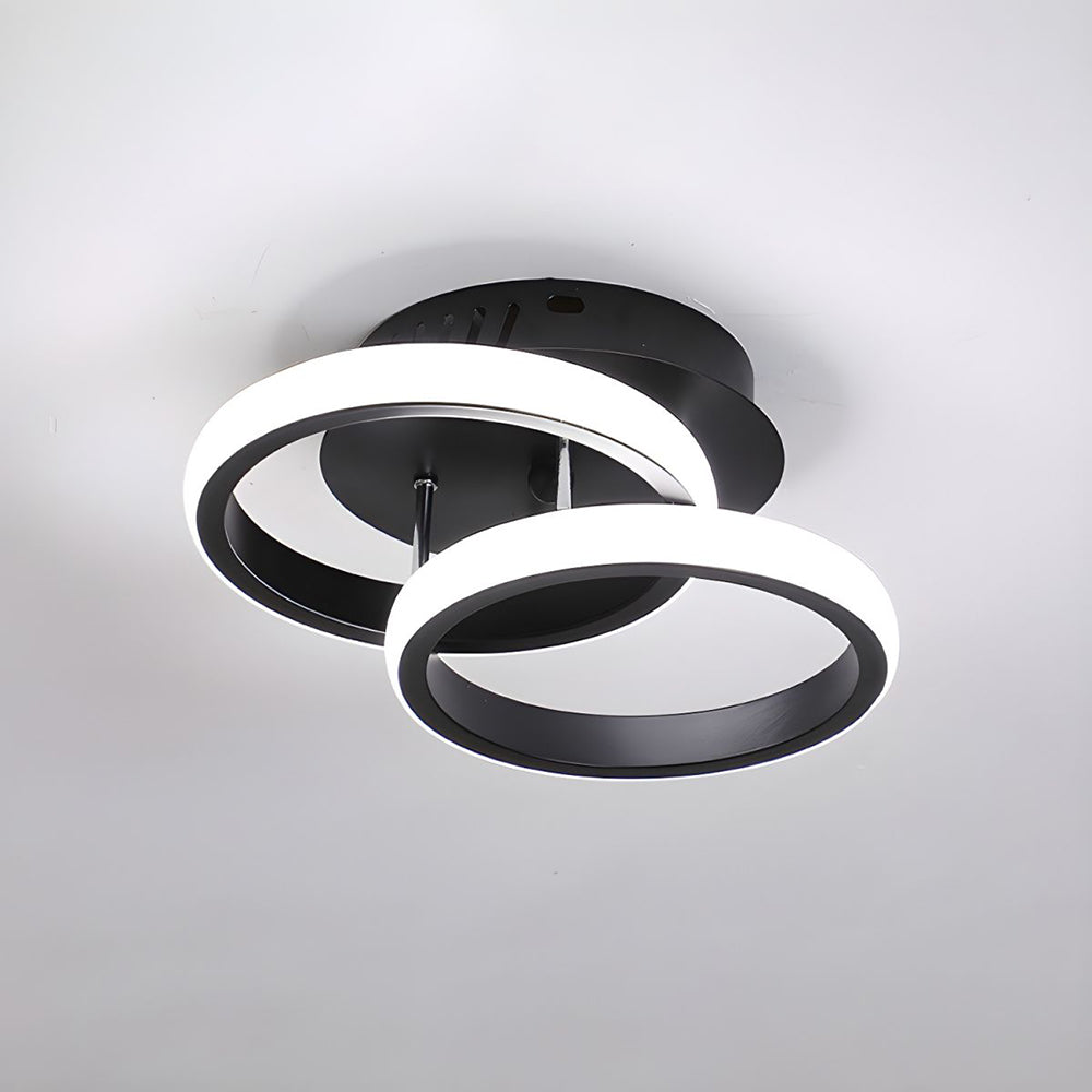 Lampada da soffitto – Ferro & Acrilico – Nero/Bianco – Ø40 cm – Lampada da soffitto LED moderna per soggiorno e corridoio