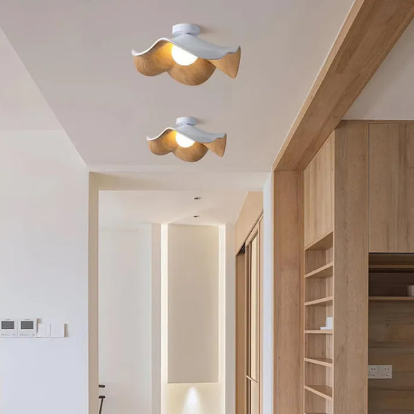Lampada da soffitto – Resina e ferro – Toni naturali – Ø 28/40 cm – Design organico per soggiorno e camera da letto