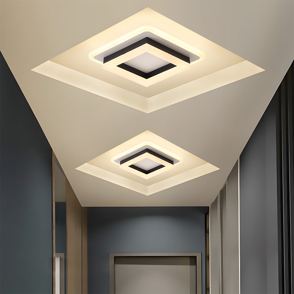 Lampada da soffitto – LED – Nero/Bianco – 24W – Design moderno per soggiorno e corridoio